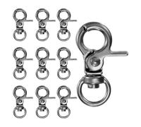 M METERXITY 10-Pack Swivel Snap Hooks, Zinc Alloy Lobster Claw Trigger Snaps Hooks for Keychain Buckle/Lanyard/Straps/Purse, Spring Clasps Clips [Metallic Black]
