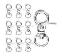 M METERXITY 10-Pack Swivel Snap Hooks, Zinc Alloy Lobster Claw Trigger Snaps Hooks for Keychain Buckle/Lanyard/Straps/Purse, Spring Clasps Clips [Silver Tone]