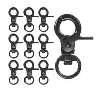 M METERXITY 10-Pack Swivel Snap Hooks, Zinc Alloy Lobster Claw Trigger Snaps Hooks for Keychain Buckle/Lanyard/Straps/Purse, Spring Clasps Clips [Matte Black]