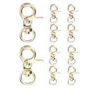 M METERXITY 10-Pack Swivel Snap Hooks, Zinc Alloy Lobster Claw Trigger Snaps Hooks for Keychain Buckle/Lanyard/Straps/Purse, Spring Clasps Clips [Gold Tone & Light Gold]