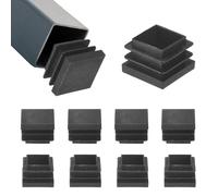 M METERXITY 10-Pack Tubing End Caps, 22 x 22mm Plastic Square Hole Plugs Inserts for Chair Leg/Bar Stool/Fitness Equipment, Chair Glides Fence Plug Floor Protectors