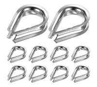 M METERXITY 10-Pack Wire Rope Thimbles, M12 Stainless Steel 12mm Rope Thimble Rigging for Diameter Cable Rigging/Sailing/Clothesline, Wire Cable Protection