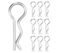 M METERXITY 10 Pcs Hitch Pin, M1.2 x 20mm 304 Stainless Steel Trailer Hitch Pin Clips R Clips Cotter Pins for Tractor/Lawn Mower/Trucks/Engine Repair, Hardware Pins Lock System [Silver]