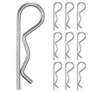 M METERXITY 10 Pcs Hitch Pin, M3.5 x 75mm 304 Stainless Steel Trailer Hitch Pin Clips R Clips Cotter Pins for Tractor/Lawn Mower/Trucks/Engine Repair, Hardware Pins Lock System [Silver]