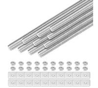 M METERXITY 10-Set Fully Threaded Rod, M3x65mm 304 Stainless Steel Right Hand Thread Bar Studs with Nuts and Washers for Furniture Anchor Bolts/Clamps/U-Bolts, Metric Threaded Screw