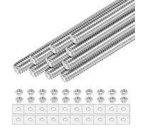 M METERXITY 10-Set Fully Threaded Rod, M4x45mm 304 Stainless Steel Right Hand Thread Bar Studs with Nuts and Washers for Furniture Anchor Bolts/Clamps/U-Bolts, Metric Threaded Screw