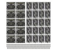 M METERXITY 10-Sets Jewelry Box Hinges and Latches, 2in (51mm) 10pcs Alloy Latch Hook and 20pcs Interior Door Folding Butt Mini Hinges with Screws for Wooden/Jewelry Box/Cabinet