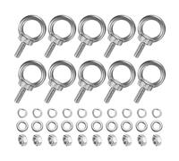 M METERXITY 10-Sets Stainless Eyebolt M6x16mm Shoulder Lifting Eye Bolt with Nuts Washers Male Screw Thread Ring Shoulder Eye Bolts Length 0.63 Inch for Suspending/Fastening