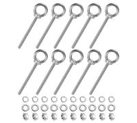 M METERXITY 10-Sets Stainless Eyebolt M6x80mm Shoulder Lifting Eye Bolt with Nuts Washers Male Screw Thread Ring Shoulder Eye Bolts Length 3.15 Inch for Suspending/Fastening