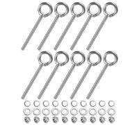 M METERXITY 10-Sets Stainless Eyebolt M8x100mm Shoulder Lifting Eye Bolt with Nuts Washers Male Screw Thread Ring Shoulder Eye Bolts Length 3.94 Inch for Suspending/Fastening