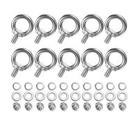 M METERXITY 10-Sets Stainless Eyebolt M8x14mm Shoulder Lifting Eye Bolt with Nuts Washers Male Screw Thread Ring Shoulder Eye Bolts Length 0.55 Inch for Suspending/Fastening