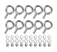 M METERXITY 10-Sets Stainless Eyebolt M8x20mm Shoulder Lifting Eye Bolt with Nuts Washers Male Screw Thread Ring Shoulder Eye Bolts Length 0.79 Inch for Suspending/Fastening