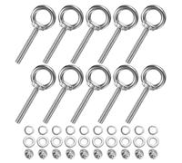 M METERXITY 10-Sets Stainless Eyebolt M8x60mm Shoulder Lifting Eye Bolt with Nuts Washers Male Screw Thread Ring Shoulder Eye Bolts Length 2.36 Inch for Suspending/Fastening