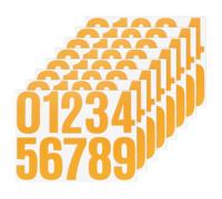 M METERXITY 10-Sheets Numbers Stickers, 4 Inch Vinyl 0-9 Self Adhesive Waterproof Number Mailbox Number Stickers for House/Sign/Address, Vinyl House Numbers[100 Pieces, Yellow]