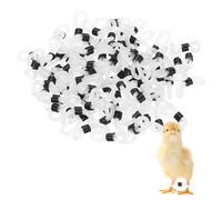 M METERXITY 100-Pack Adjustable Chick Leg Bands, 0.79" x 0.2" Silicone Chicken Leg Brace for Chicks/Ducks/Birds [Black] Poultry Leg Bands