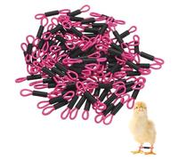 M METERXITY 100-Pack Adjustable Chick Leg Bands, 1.38" x 0.2" Polyester Chicken Leg Brace for Chicks/Ducks/Birds [Rose Red] Poultry Leg Bands