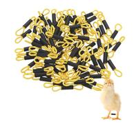 M METERXITY 100-Pack Adjustable Chick Leg Bands, 1.38" x 0.2" Polyester Chicken Leg Brace for Chicks/Ducks/Birds [Yellow] Poultry Leg Bands