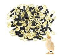 M METERXITY 100-Pack Adjustable Chick Leg Bands, 1.38" x 0.2" Polyester Chicken Leg Brace for Chicks/Ducks/Birds [Light Yellow] Poultry Leg Bands