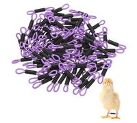 M METERXITY 100-Pack Adjustable Chick Leg Bands 1.38" x 0.2" Purple | Polyester Chicken Leg Brace, for Chicks, Ducks, Birds, Poultry Leg Bands
