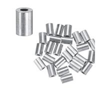 M METERXITY 100-Pack Aluminum Crimping Loop Sleeves, 1.2mm 3/64" Round Barrel Wire Rope Sleeves Cable Ferrule for Wire Rope/Cables Crimping Loop Sleeve
