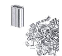 M METERXITY 100-Pack Aluminum Crimping Loop Sleeves, 1.5mm 1/16" Double Round Barrel Wire Rope Sleeves Cable Ferrule for Wire Rope/Cables Crimping Loop Sleeve