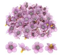 M METERXITY 100-Pack Artificial Flower Heads, Small Silk Faux Daisy Flowers for Wedding/Garland/Hat/Shoes/Party Decoration, Fake Mini Cherry Blossom Petals Bulk [Purple]
