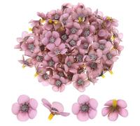M METERXITY 100-Pack Artificial Flower Heads, Small Silk Faux Daisy Flowers for Wedding/Garland/Hat/Shoes/Party Decoration, Fake Mini Cherry Blossom Petals Bulk [Dark Pink]