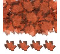 M METERXITY 100-Pack Artificial Maple Leaves, Fake Fall Leaves Faux Autumn Leaves for Thanksgiving/Wedding/Party/Wreaths Decor/Scrapbooking Crafts [8cm, Black Red]