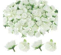 M METERXITY 100-Pack Artificial Roses Heads, 1.2 Inch Small Silk Faux Rose Head for Wedding/Bouquet/Party Decorations, Fake Bloom Flower Heads Buds [Cream]