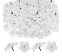 M METERXITY 100-Pack Artificial Roses Heads, Silk Faux Rose Head for Wedding/Bouquet/Flower Wall/DIY Crafts/Party Decoration, Fake Bloom Flower Heads Buds [Pure White]