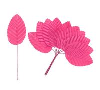 M METERXITY 100-Pack Artificial Silk Leaf Faux Wire Single Leaves Rose Red