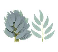 M METERXITY 100-Pack Artificial Willow Leaves, Artificial Fake Willow Garland Stems for Bouquet/Wedding/Wreaths/Decorations, Faux Silk Greenery Leaf [5.7 Inch,Grey White]