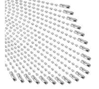 M METERXITY 100-Pack Ball Beads Chain, 4.7 in Metal Beaded Necklace Adjustable Keychain with Connectors for Jewelry Making/DIY Crafts/Hanging Decoration, Dog Tag Chain [Silver]