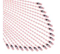 M METERXITY 100-Pack Ball Beads Chain, 4.7 in Metal Beaded Necklace Adjustable Keychain with Connectors for Jewelry Making/DIY Crafts/Hanging Decoration, Dog Tag Chain [Pink]