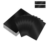 M METERXITY 100-Pack Blank Business Cards Metal for CNC Engraver, 3.4"x2.1"x0.21mm Laser Engraving Blank Aluminium Sheet for Personalized/Customer DIY Gift/Name Plate/Office/Home [Black]