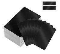 M METERXITY 100-Pack Blank Business Cards Metal for CNC Engraver, 3.4"x2.1"x0.45mm Laser Engraving Blank Aluminium Sheet for Personalized/Customer DIY Gift/Name Plate/Office/Home [Black]