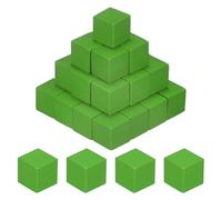 M METERXITY 100-Pack DIY Wooden Cube, 0.4 Inch(1 cm) Colored Natural Wood Blocks for Crafts Making Puzzle Games/Wedding/Home Decor/Dice/Building, Square Blank Block [Green]