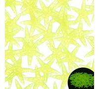 M METERXITY 100-Pack Fish Tank Glow in the Dark Starfish Rocks, 1.6 Inch Resin Luminous Aquarium Sea Star Shaped Decorative Stone Ornament for Aquarium/Garden/DIY Craft [Yellow]
