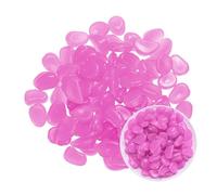 M METERXITY 100-Pack Glow in the Dark Rocks, 1.06" Resin Outdoor Garden Decorations Luminous Pebbles Stones for Garden Plants/Aquarium/Backyard Path, Aquarium Gravel [Purple]