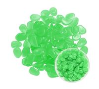 M METERXITY 100-Pack Glow in the Dark Rocks, 1.06" Resin Outdoor Garden Decorations Luminous Pebbles Stones for Garden Plants/Aquarium/Backyard Path, Aquarium Gravel [Cyan]