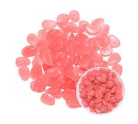 M METERXITY 100-Pack Glow in the Dark Rocks 1.06" Resin Outdoor, Pink