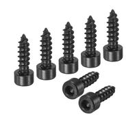 M METERXITY 100 Pack Hex Socket Head Screws, M4x12mm Stainless Steel Bolts Full Thread Self Tapping Screws for Furniture Machinery Electrical Appliances [Black]