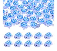M METERXITY 100-Pack Luminous Mini Resin Turtles, 3.39" Glow in the Dark Tiny Sea Turtle for Fairy Garden/Micro Landscaping/Dollhouse, Cute Miniature Ocean Animal Figurine to Hide [Blue]