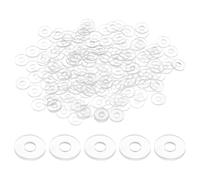 M METERXITY 100-Pack M3 PVC Flat Washers, 3mm ID 8mm OD 1mm Thick Clear Plain Plastic Washer Grommets for Door Handle/Automotive/Bathroom Hardware Replacement, Sealing Spacer Gasket Ring