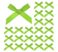 M METERXITY 100-Pack Mini Craft Ribbon Bow,1x1.6 Inch Checkered Fabric Satin Ribbon Bows Boutique for Craft DIY/Treat Bags/Hair Bow Sewing/Wedding/Birthday/Party[Fruit Green]