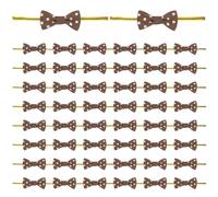 M METERXITY 100-Pack Mini Craft Ribbon Bow Twist Ties,1.2x0.6 Inch Twist Tie Bows Satin Ribbon Tie Bows for Craft DIY/Baked Goods/Hair Bow Sewing/Wedding/Birthday/Party[Chocolate]