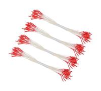 M METERXITY 100-Pack Mini Double Heads Artificial Flower Stamens, Red, 10 mm / 83 mm, Botanical Style, Artificial Flower Stamen Kit