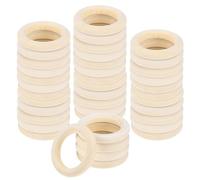 M METERXITY 100-Pack Natural Wooden Rings, 40 mm/ 1.57 in, 7 mm Thick, Unfinished, Classic, Perfect for DIY Crafts & Jewelry Making