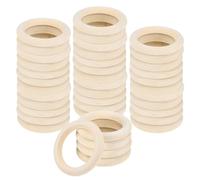 M METERXITY 100-Pack Natural Wooden Rings, 50 mm/ 1.97 in, 8 mm Thick, Unfinished, Classic, Wooden Craft Rings