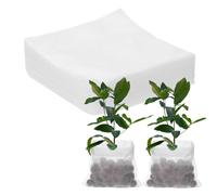 M METERXITY 100-Pack Nursery Growing Bags, 4.3" x 4.3" Non-Woven Plant Nursery Bags, Fabric Seeding Pots Pouch for Seed Starting/Soil Transplant/Home Garden Supply [White]